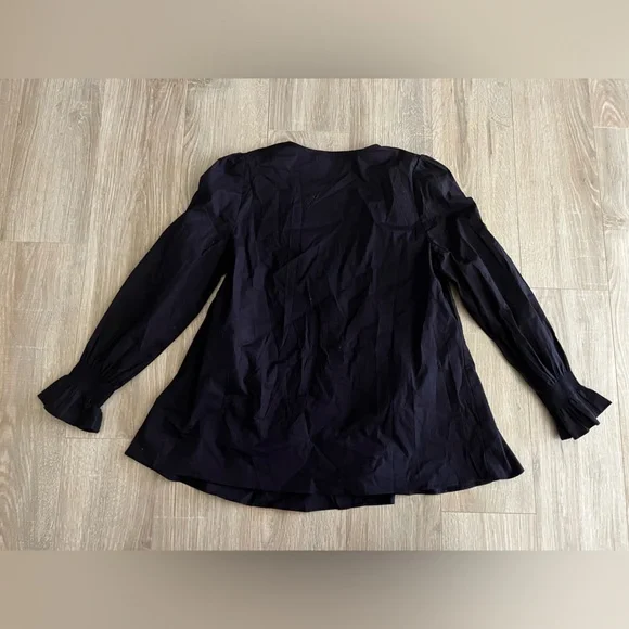 Tuckernuck Pomander Place Women’s Navy Easton Blouse Long Sleeves - Small - Picture 9 of 9